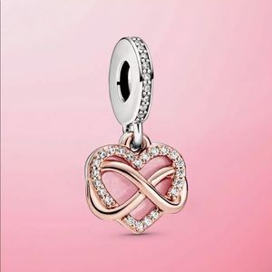Rose Gold Infinity Heart Dangle Charm